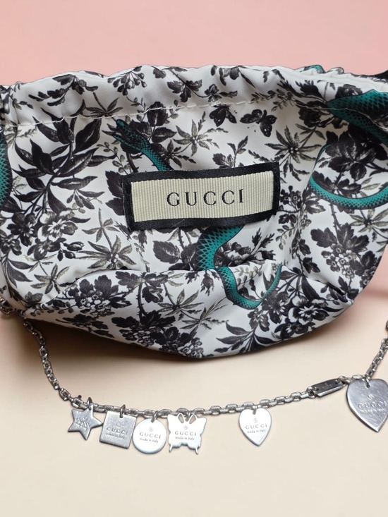 Gucci Jewelry - Gucci Trademark 925 Sterling Silver Charm Bracelet with Serpent Pouch & Box-EUC